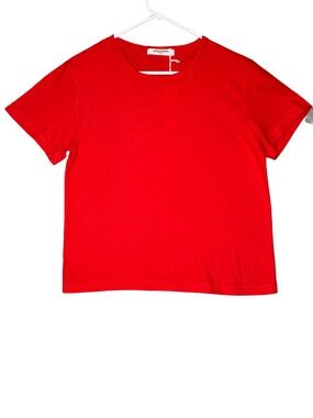perfectwhitetee Women's Red Short Sleeve Crew Tee Large NWT